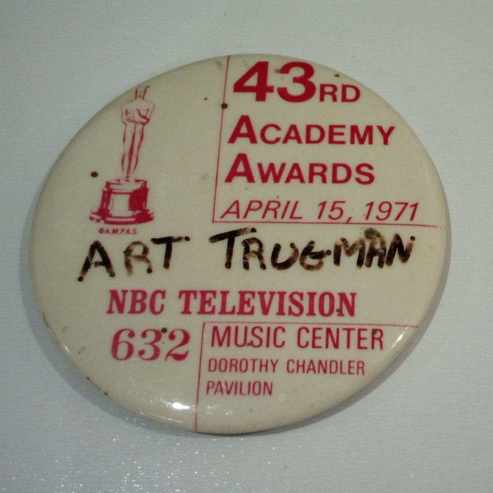 43rd Academy Awards (1971) NBC Crew Badge + Official Parking Pass – Art Trugman